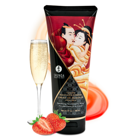 Créme de Massage délectable - Vin pétillant é la fraise Taille unique - Shunga - Pour les massages
