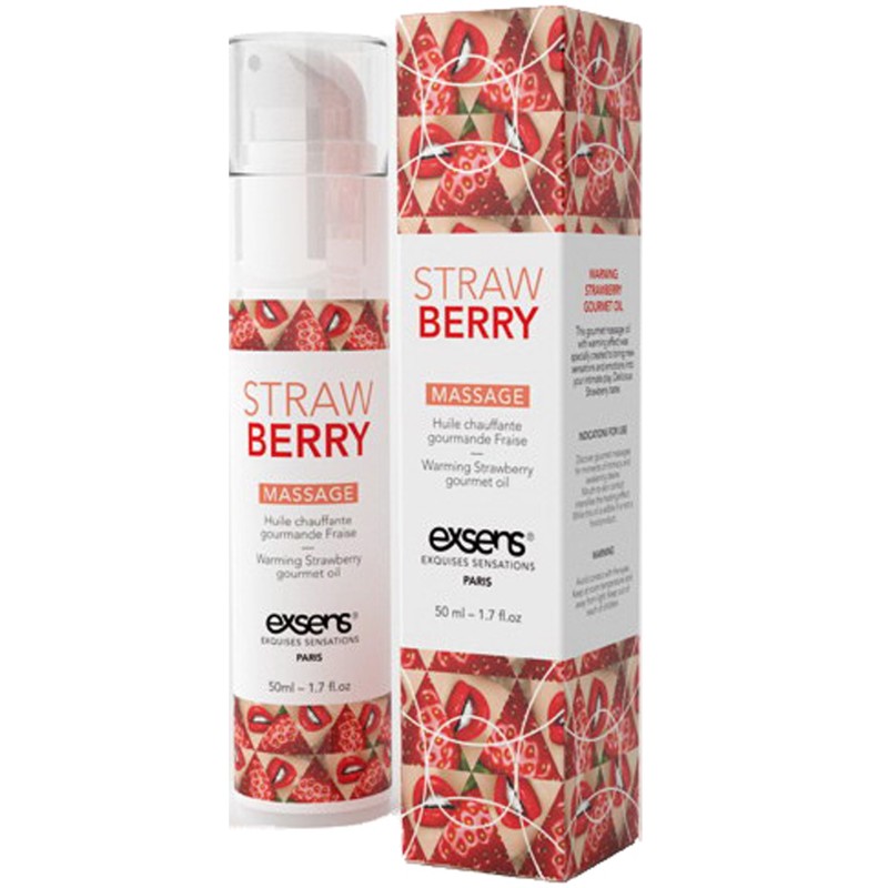 Huile chauffante Gourmande Fraise 50ml Taille unique - Exsens - Pour les massages Huile chauffante Gourmande Fraise 50ml Taille unique - Exsens - Pour les massages