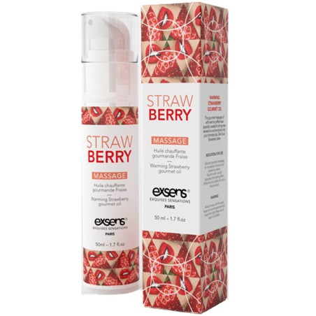 Huile chauffante Gourmande Fraise 50ml Taille unique - Exsens - Pour les massages