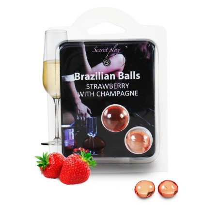 Duo Brazilian Balls Fraise champagne 3385-2 Taille unique - Brazilian Balls - Pour les massages Duo Brazilian Balls Fraise champagne 3385-2 Taille unique - Brazilian Balls - Pour les massages
