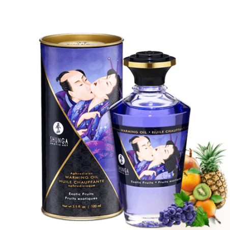 Huile chauffante aphrodisiaque - Fruits exotiques 100ml Taille unique - Shunga - Pour les massages Huile chauffante aphrodisiaque - Fruits exotiques 100ml Taille unique - Shunga - Pour les massages