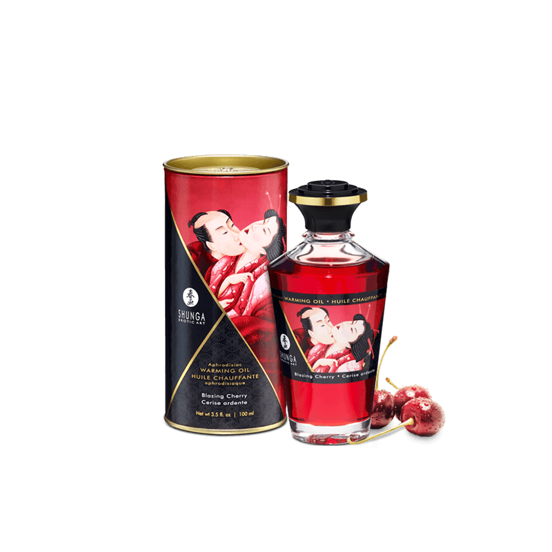 Huile chauffante aphrodisiaque - Cerise ardente 100ml Taille unique - Shunga - Pour les massages