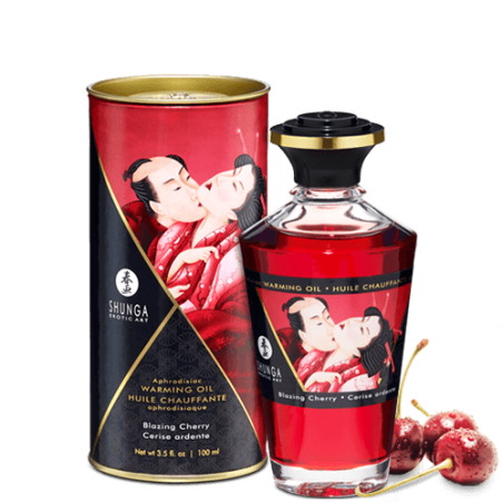 Huile chauffante aphrodisiaque - Cerise ardente 100ml Taille unique - Shunga - Pour les massages