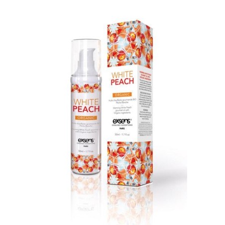 Huile chauffante Gourmande Peche Blanche Bio 50ml Taille unique - Exsens - Pour les massages Huile chauffante Gourmande Peche Blanche Bio 50ml Taille unique - Exsens - Pour les massages