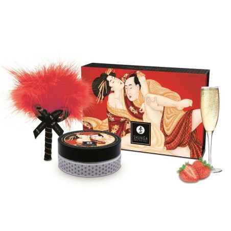 Poudre de massage délectable - Fraise et champagne  - Shunga - Pour les massages