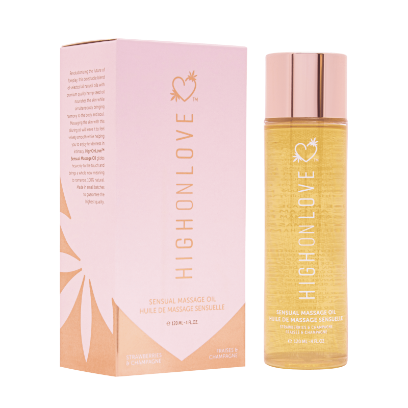 Huile de massage luxueuse Fraises et champagne - 120 ml Taille unique - High On Love - Pour les massages Huile de massage luxueuse Fraises et champagne - 120 ml Taille unique - High On Love - Pour les massages
