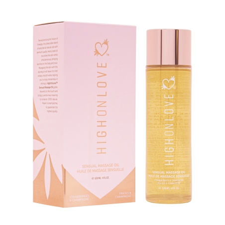 Huile de massage luxueuse Fraises et champagne - 120 ml Taille unique - High On Love - Pour les massages Huile de massage luxueuse Fraises et champagne - 120 ml Taille unique - High On Love - Pour les massages