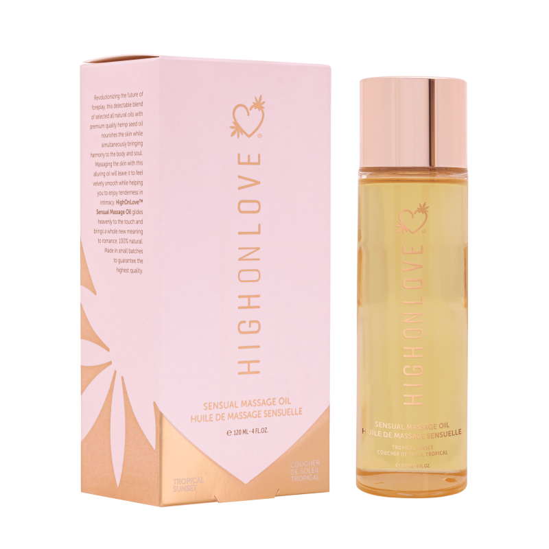 Huile de massage luxueuse Couché de soleil tropical - 120 ml Taille unique - High On Love - Pour les massages