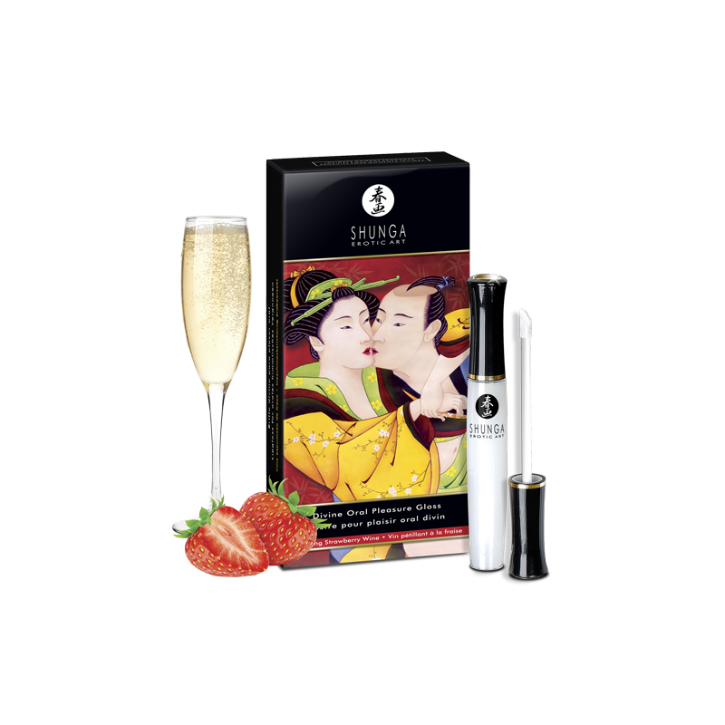 Gloss Plaisir Oral divin - Vin pétillant et fraise Taille unique - Shunga - Lubrifiants Gloss Plaisir Oral divin - Vin pétillant et fraise Taille unique - Shunga - Lubrifiants