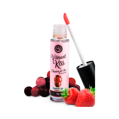 Brillant é lévres Vibrant Fraise gum 3653  - Secret Play - Lubrifiants Brillant é lévres Vibrant Fraise gum 3653  - Secret Play - Lubrifiants