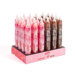 Présentoir stylos comestibles Fraise et Chocolat Taille unique - Secret Play - PeinTaille uniquere corporelle comestible