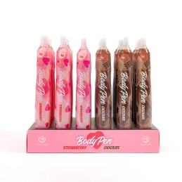 Présentoir stylos comestibles Fraise et Chocolat Taille unique - Secret Play - PeinTaille uniquere corporelle comestible