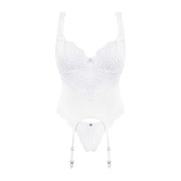 Corset et string blanc Amor Blanco S/M Corset et string blanc Amor Blanco S/M