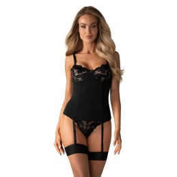 Editya corset noir M/L - Obsessive - Lingerie Femme