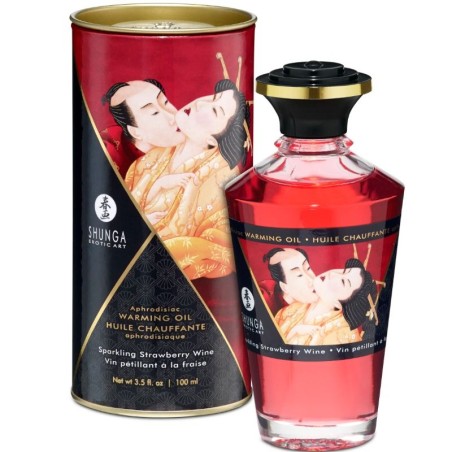 SHUNGA - HUILE DE MASSAGE EFFET CHALEUR FRAISES ET CAVA 100 ML SHUNGA - HUILE DE MASSAGE EFFET CHALEUR FRAISES ET CAVA 100 ML