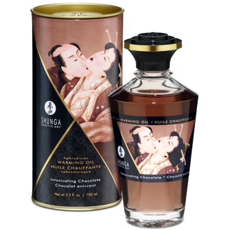 SHUNGA - HUILE DE MASSAGE À EFFET CHALEUR SAVEUR INTENSE DE CHOCOLAT 100 ML SHUNGA - HUILE DE MASSAGE À EFFET CHALEUR SAVEUR INTENSE DE CHOCOLAT 100 ML