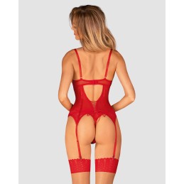 Ingridia corset et string - Rouge XS/S