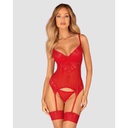 Ingridia corset et string - Rouge M/L