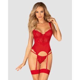 Amor Cherris guépiére et string - Rouge S/M