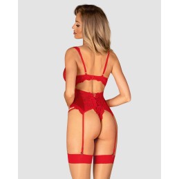 Amor Cherris guépiére et string - Rouge L/XL