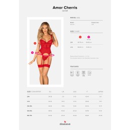 Amor Cherris guépiére et string - Rouge S/M