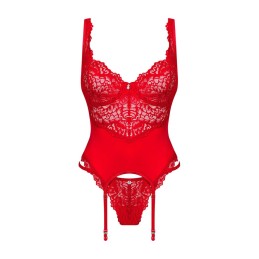 Amor Cherris guépiére et string - Rouge L/XL