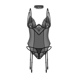 Donarella corset et string - Noir NP XS/S