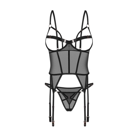 Euridia corset et string - Noirs XS/S - Obsessive Freedom - Lingerie Femme