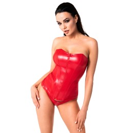 Corset Mysteria Rouge XXL - Noir Handmade - Lingerie Femme