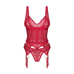 Cupide Desir corset et string - Rouge XXL/XXXL