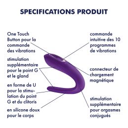 Stimulateur pour couple Satisfyer Double Classic - Violet  - Satisfyer - Vibrateurs