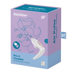 Stimulateur vibromasseur Satisfyer Pro 4 Couples - Blanc et Or rose Stimulateur vibromasseur Satisfyer Pro 4 Couples - Blanc et Or rose