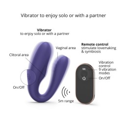 MATCH UP - Midnight Indigo - Jouet pour couple télécommandé Taille unique - Love to Love - Vibrateurs