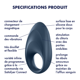 Cockring connecté Satisfyer Mighty One - Noir  - Satisfyer - Vibrateurs