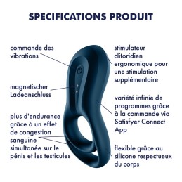 Cockring  Satisfyer Epic duo - Noir Taille unique