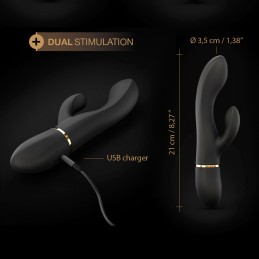 Vibromasseur Dorcel Glam Rabbit 21.8 cm - Noir et Or Taille unique