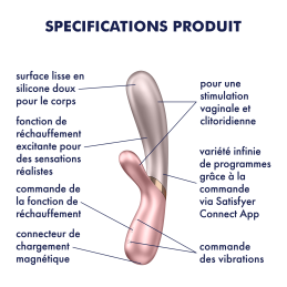 Vibromasseur rabbit chauffant Satisfyer Hot Lover pink Taille unique