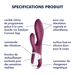 Vibromasseur rabbit chauffant Satisfyer Heated Affair - Violet Taille unique