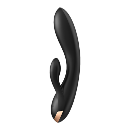 Vibromasseur rabbit Satisfyer Double Flex Connect Noir Taille unique - Satisfyer - Vibrateurs