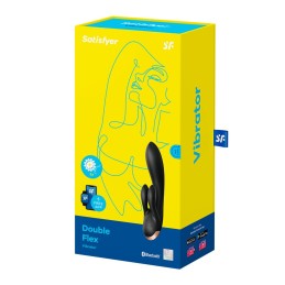 Vibromasseur rabbit Satisfyer Double Flex Connect Noir Taille unique