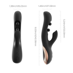 Gem vibromasseur rabbit avec capteurs de pression et application Noir