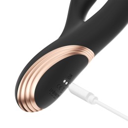 Gem vibromasseur rabbit avec capteurs de pression et application Noir