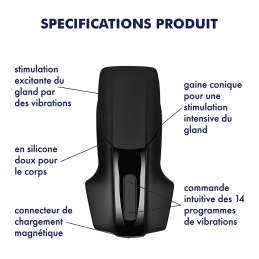 MasTaille uniquerbateur Satisfyer Men Vibration - Noir  - Satisfyer - Jouets sexuels pour hommes