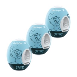 Ensemble Oeufs masTaille uniquerbateurs 3 piéces Savage Taille unique - Satisfyer - Jouets sexuels pour hommes