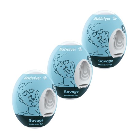 Ensemble Oeufs masTaille uniquerbateurs 3 piéces Savage Taille unique - Satisfyer - Jouets sexuels pour hommes Ensemble Oeufs masTaille uniquerbateurs 3 piéces Savage Taille unique - Satisfyer - Jouets sexuels pour hommes