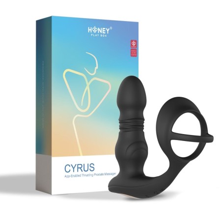 Cyrus - Vibromasseur de prostate va et vient contrélé par application - Noir  - Honey Play box - Jouets sexuels pour hommes