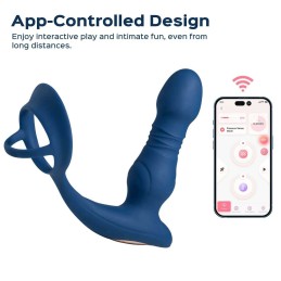 Cyrus - Vibromasseur de prostate va et vient contrélé par application - Noir
