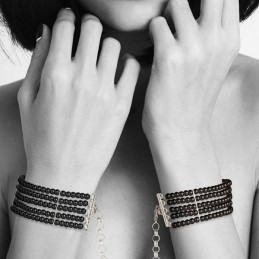 Plaisir Nacre - Menottes Bracelets - Noir Taille unique - Bijoux Indiscrets - Masque