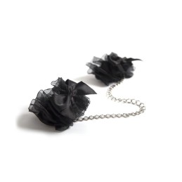 Menottes Frou Frou - Noir  - Bijoux Indiscrets - Masque