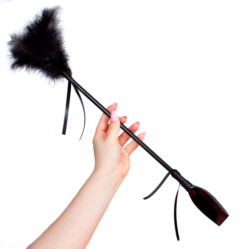 Cravache avec plumeau secret play - Noir Taille unique - Secret Play - Masque